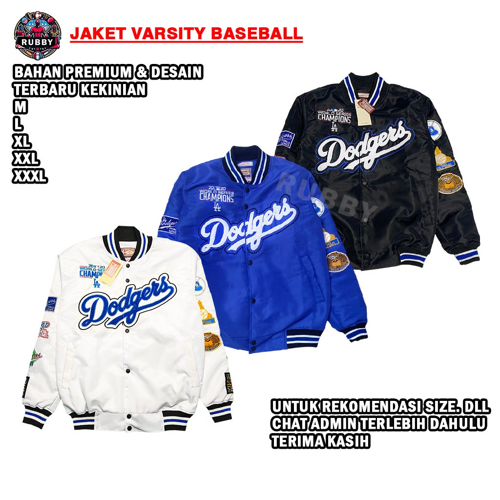 Jual RUBBY - Jacket Varsity Bomber Los Angeles Dodgers Pria Wanita Full ...