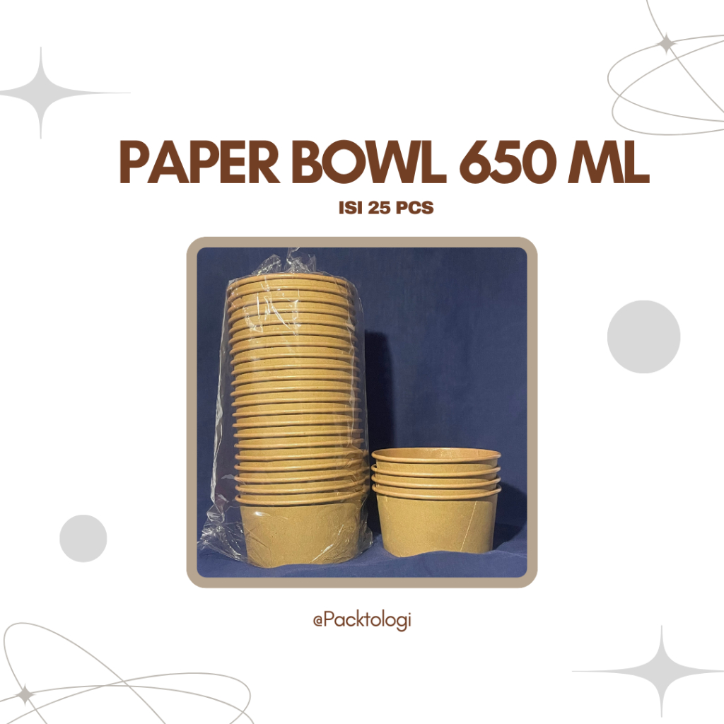 Jual Paper Bowl Kraft / Coklat / Mangkok Kertas/ Paper Cup Rice Bowl ...