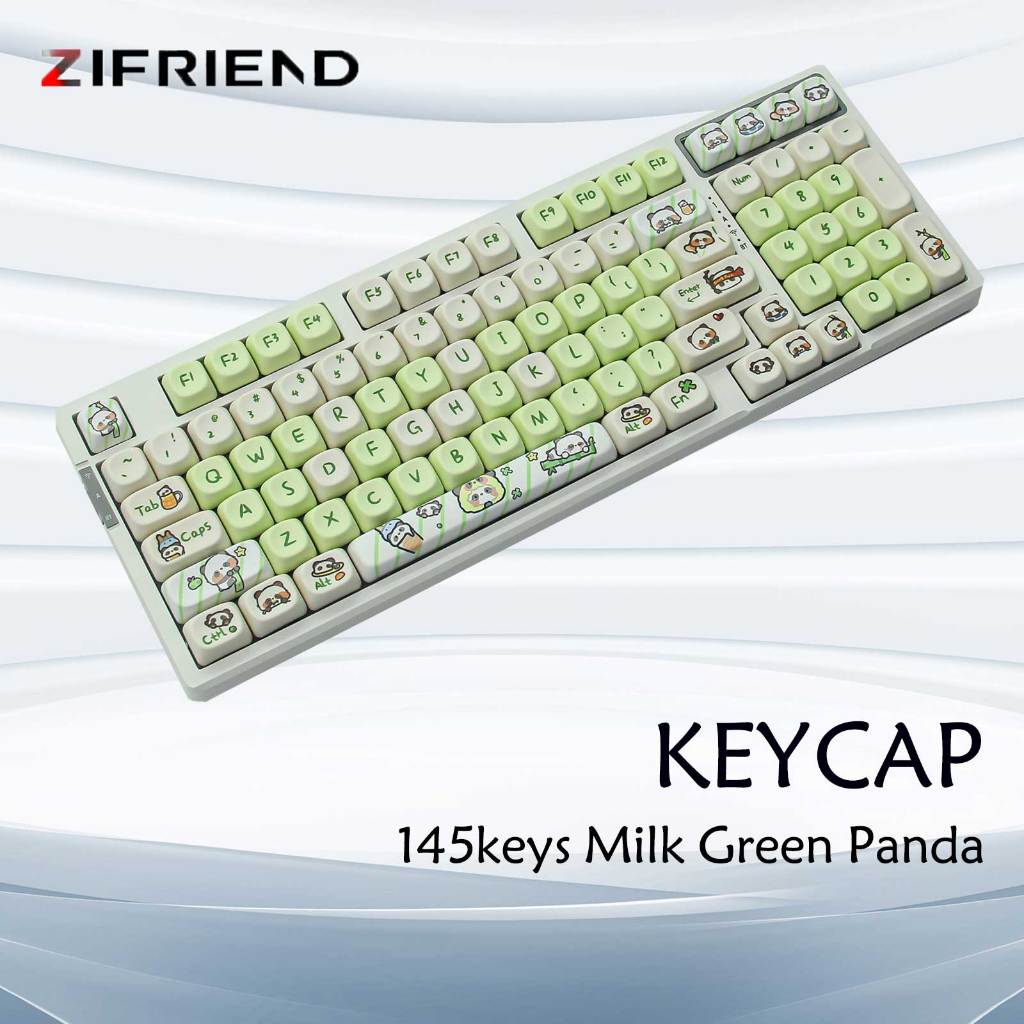 Jual ZIFRIEND 135 KeyCap PBT Cute Panda Dye Sublimation MOA Highly ...