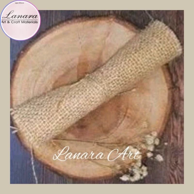 Lanara Kain Goni Hessian Ukuran 10 x 50 cm Bahan Kerajinan Prakarya Hiasan Rustic