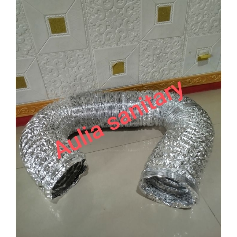 Jual pipa flexible ducting echaus+ 2 clam 4 inc /pipa pembuangan asap ...