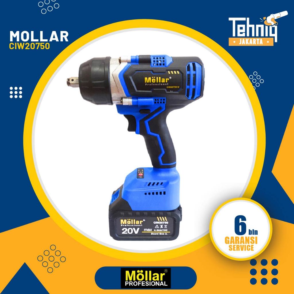 Jual Mollar CIW20750 Cordless Impact Wrench Brushless 750Nm / Mollar ...