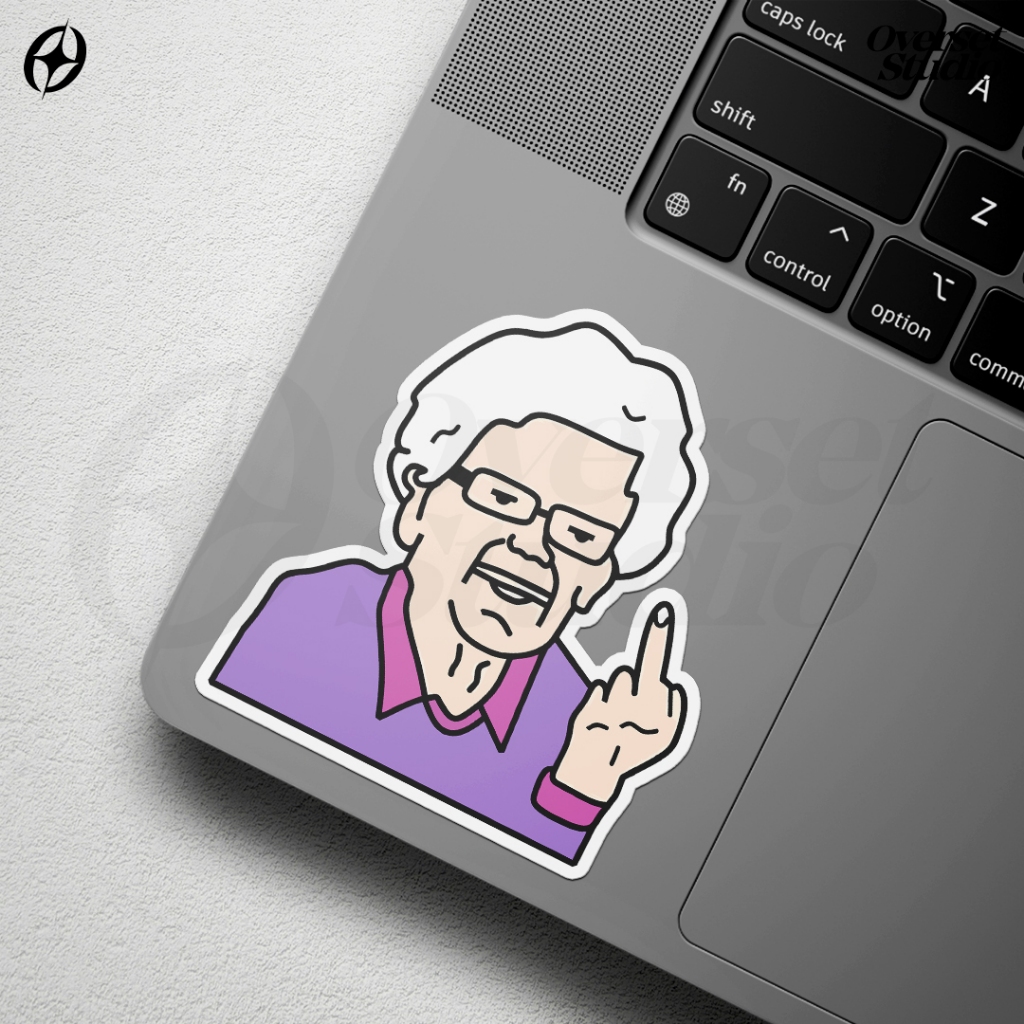 Jual (GRATIS ONGKIR & COD) Stiker Sticker Granny Gesture Middle Finger ...