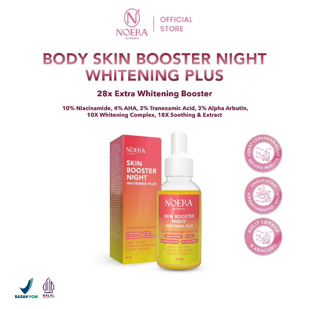 Noera Paket Luxury Express Whitening Booster Day & Night | Whitening Booster Night Vitamin Lotion + Body Skin Booster Daily + Body Skin Booster Night - foto 1