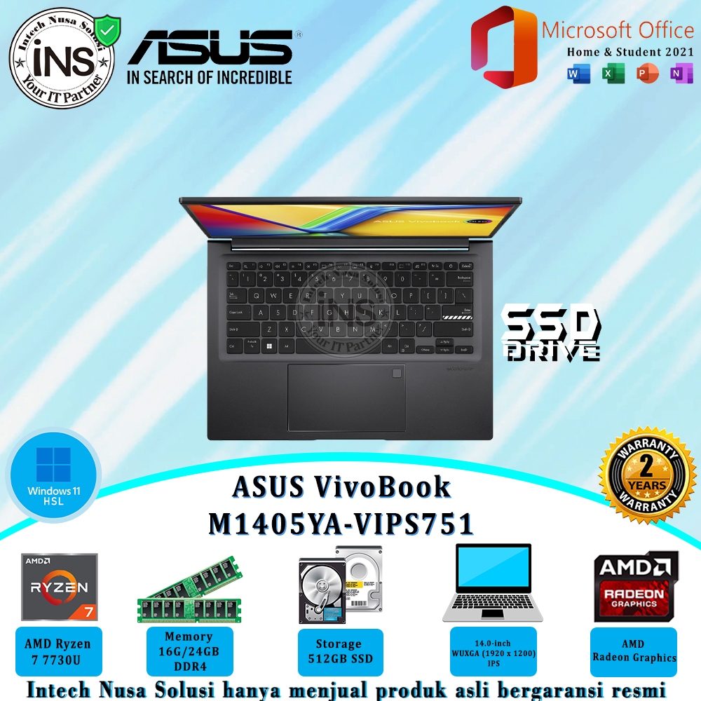 Jual ASUS VivoBook M1405YA-VIPS751 Ryzen 7 7730U 24GB 512GB SSD ...