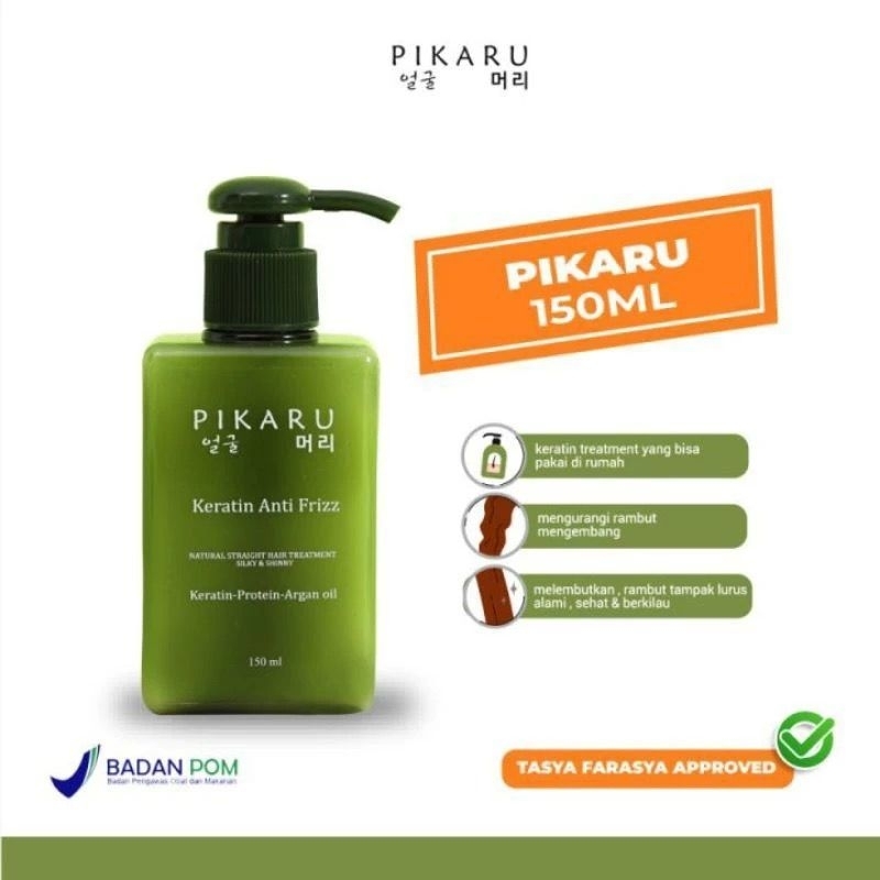 Jual PIKARU KERATIN ANTI FRIZZ NATURAL STRAIGHT HAIR TREATMENT SILKY ...
