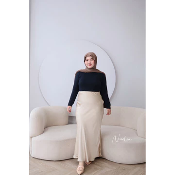 Rok Satin Long Skirt Premium Jumbo Xl 4xl By Nucleastyle