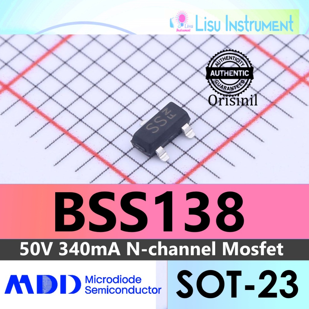 Jual BSS138 50V 340mA N-channel Mosfet SS SOT-23 MDD ORIGINAL | Shopee ...