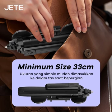 JETE Tripod Bluetooth H15 Portable Tongsis Selfie Stick 1.8m With Ring Light Postel Wireless
