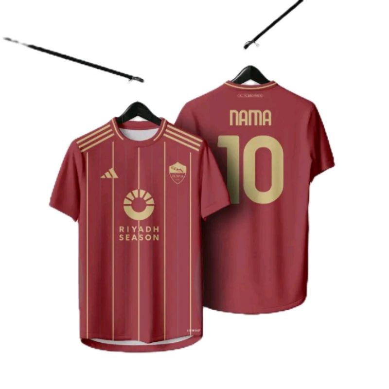 Jual Jersey As Roma 2024/2025 Full printing free nickname | Shopee ...