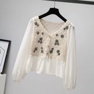 Puffy Blouse Korea Crop Blouse Import Premium BISA