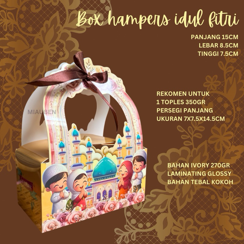 Jual Box tenteng lebaran kotak kue lebaran 350gr persegi panjang ...