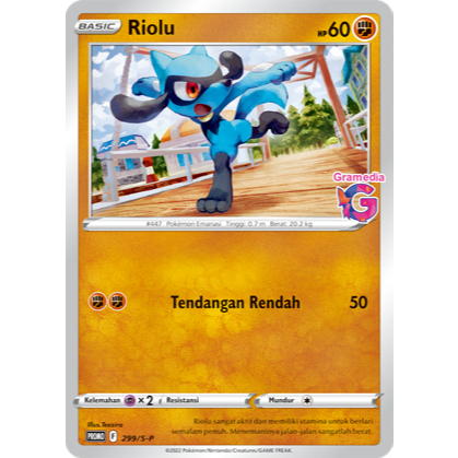 Jual POKEMON TCG INDONESIA RIOLU PROMO GRAMEDIA 299/S-P | Shopee Indonesia