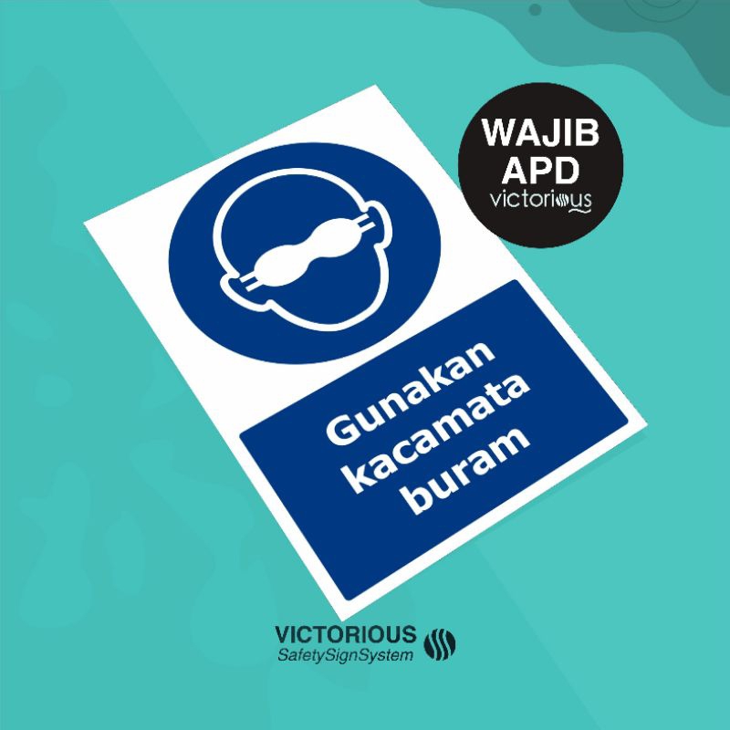 Jual Sticker Safety K3 Wajib APD Gunakan Kacamata Buram | Sticker Vinyl ...