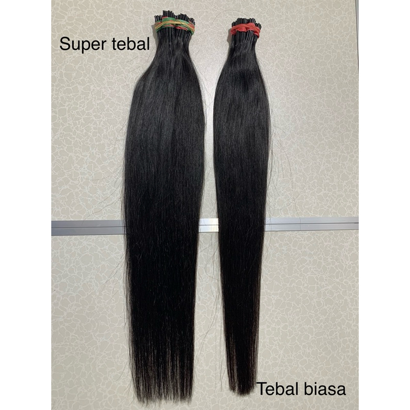 Jual Hair extension / rambut sambung 60cm - 65cm 20 helai 100% human ...