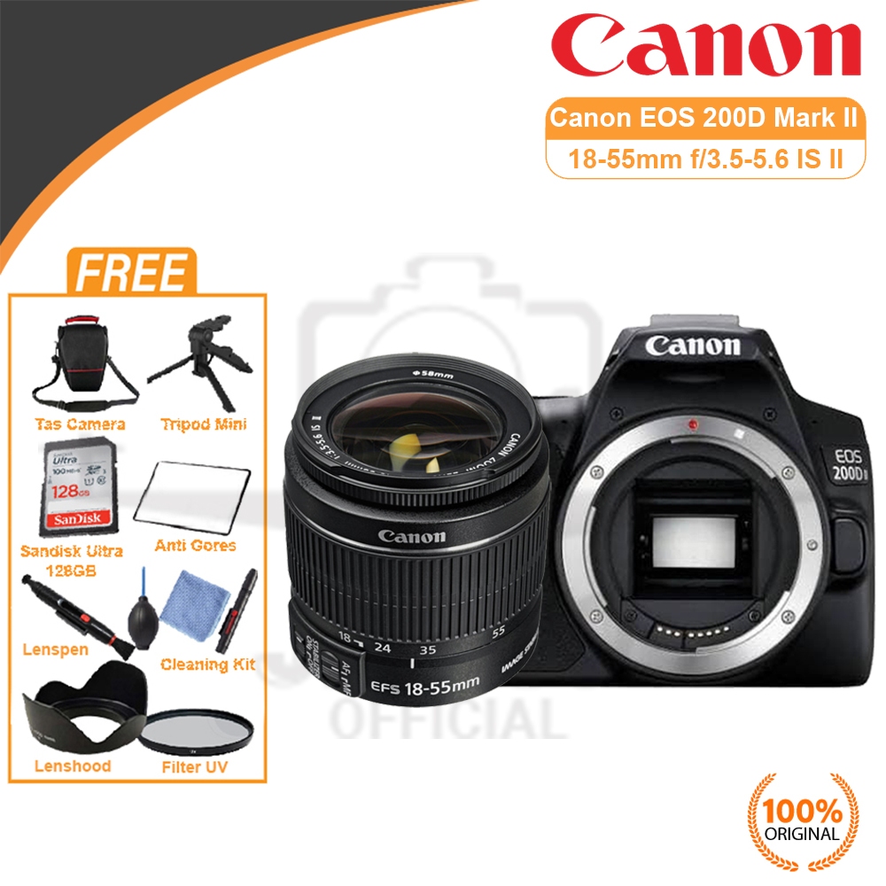 Canon EOS 250D Kit 18-55mm IS STM Body Only Canon EOS 200D Mark II Kit  18-55mm IS STM Body Only DSLR Camera Original