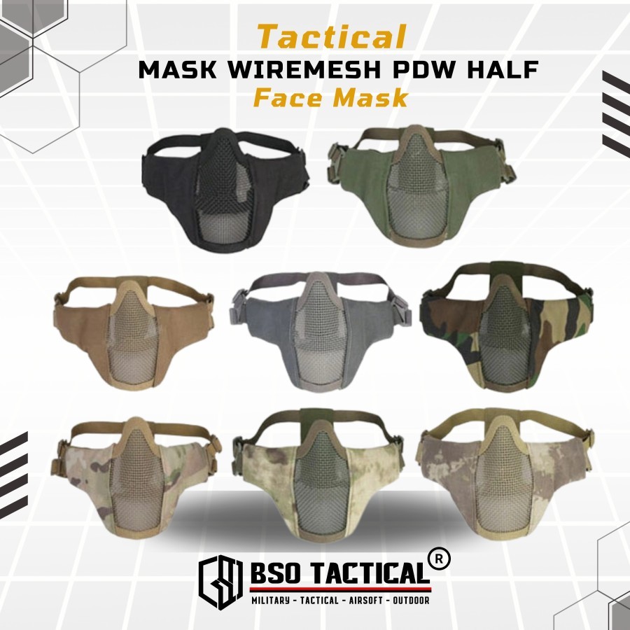 Jual Tactical Mask Wiremesh PDW Half Face Mask Masker Jaring | Shopee ...