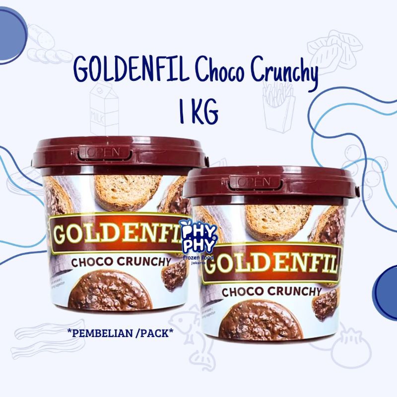 Jual Goldenfill Choco Chruncy | Selai Coklat | Selai Roti | Shopee ...