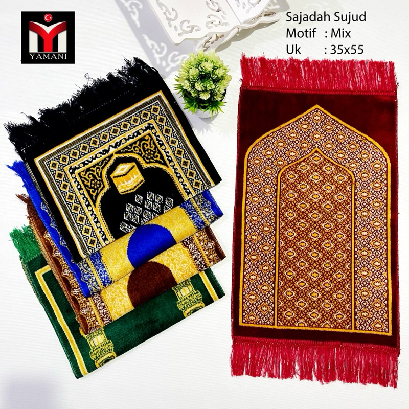YAMANI - OBRAL 10 PCS SAJADAH SUJUD UKURAN 35X55 CM BAHAN BULU TEBAL