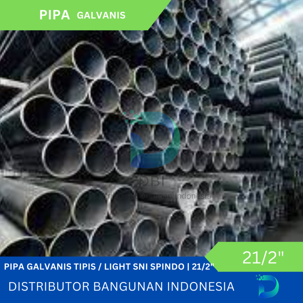 Jual Pipa Galvanis Tipis / Light SNI Spindo 21/2 inch Panjang 6 m (Free ...
