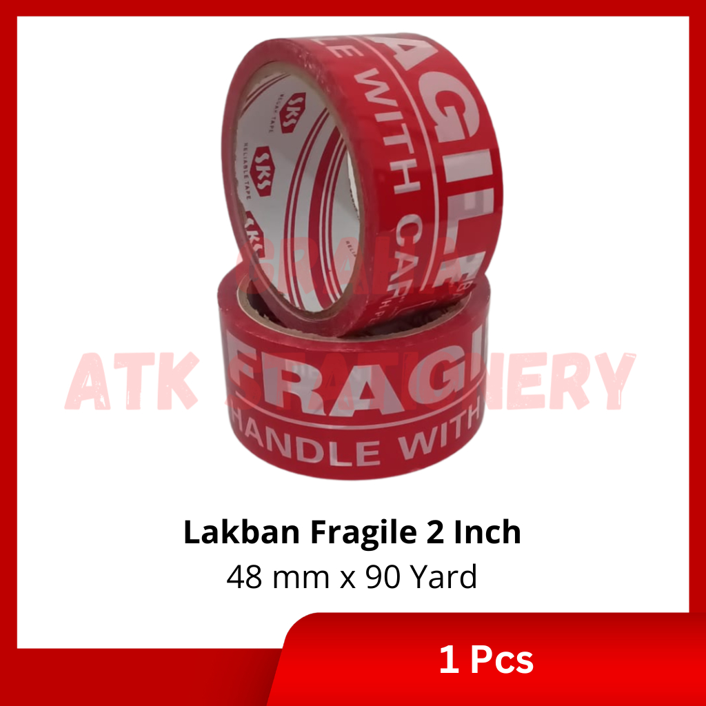 Jual [1 Pcs] Lakban Fragile 2 Inch 48mm x 90 Yard / Isolasi Selotip ...