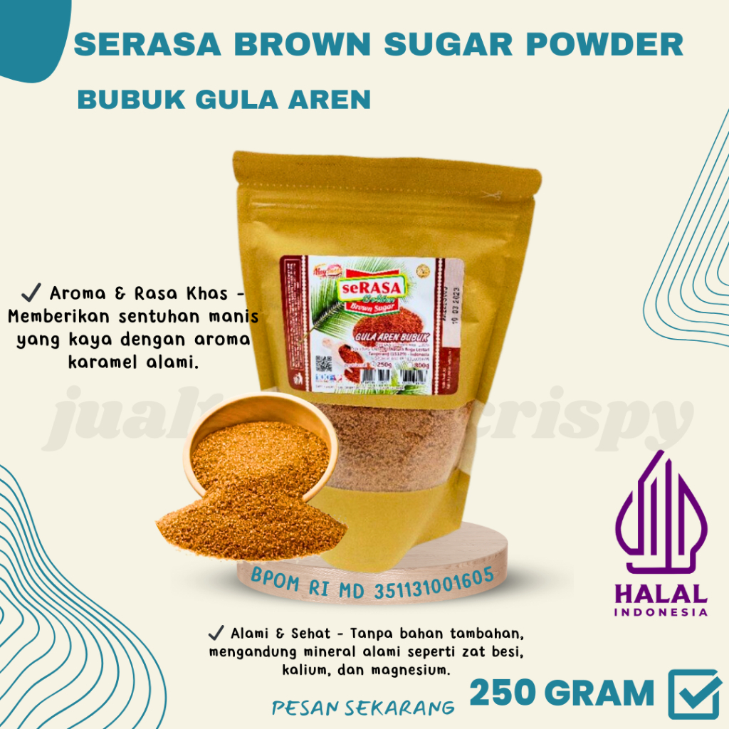 Jual SeRasa Brown Sugar Powder | Bubuk Gula Aren Premium 250 Gram ...