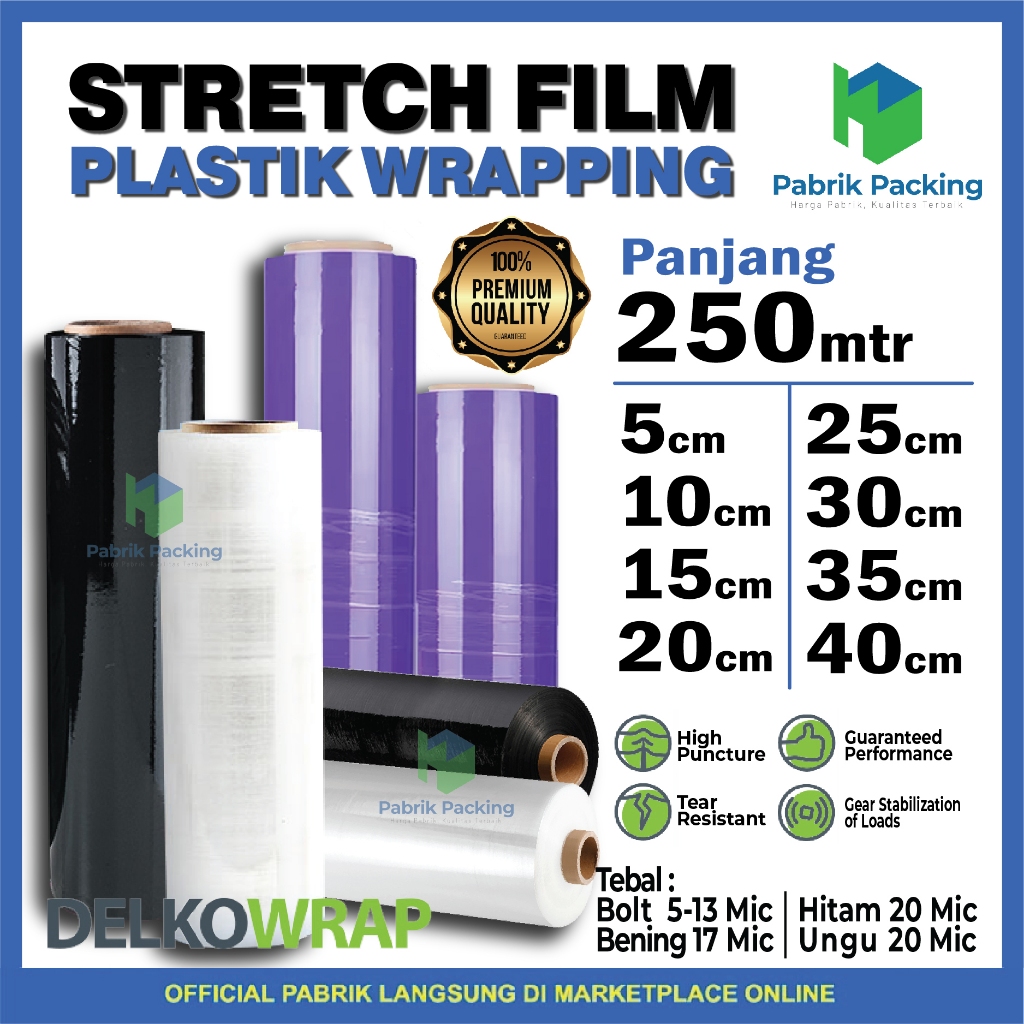 Jual Plastik Wrapping Plastik Stretch Film Wrapping Hitam Bening ...