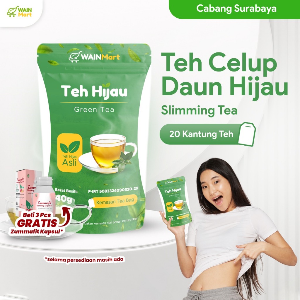 Jual Teh Hijau Green Tea Teh Celup Pelangsing Alami dan Peluntur Lemak ...