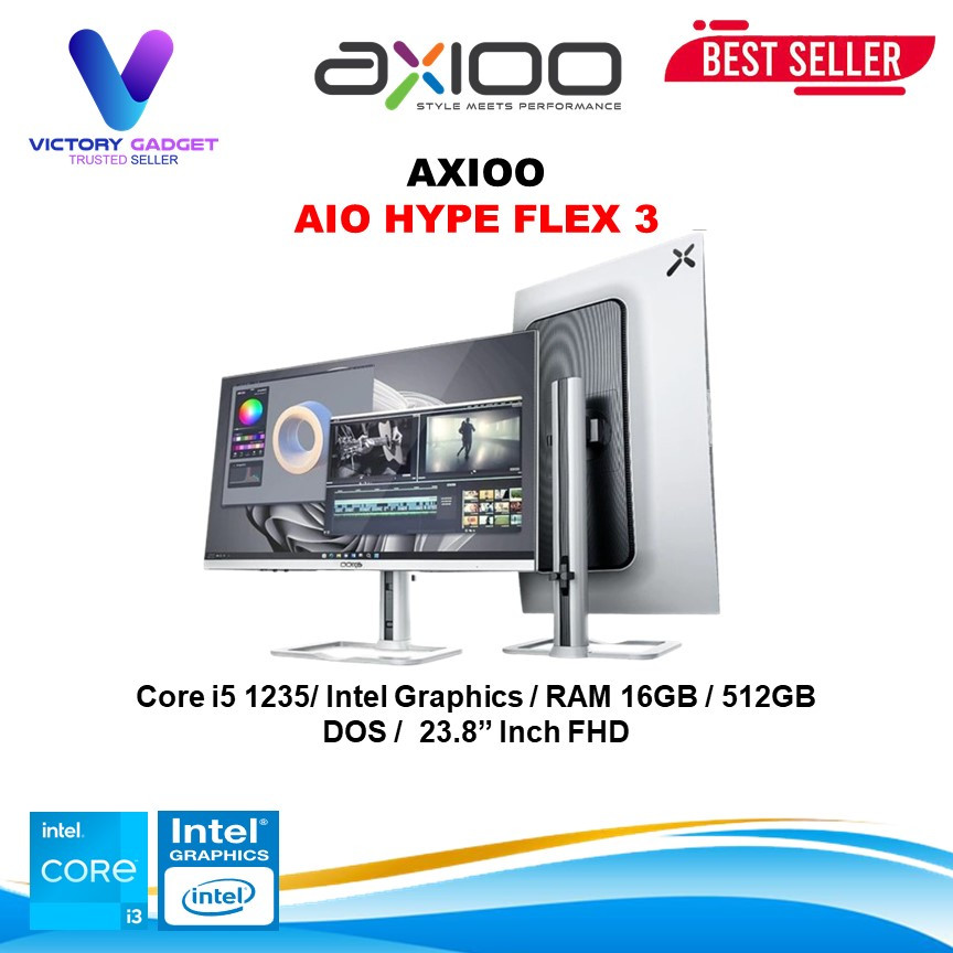 Jual AXIOO AIO PC All In One Hype Flex 3 Core i5 1235 Ram 16GB 512GB ...