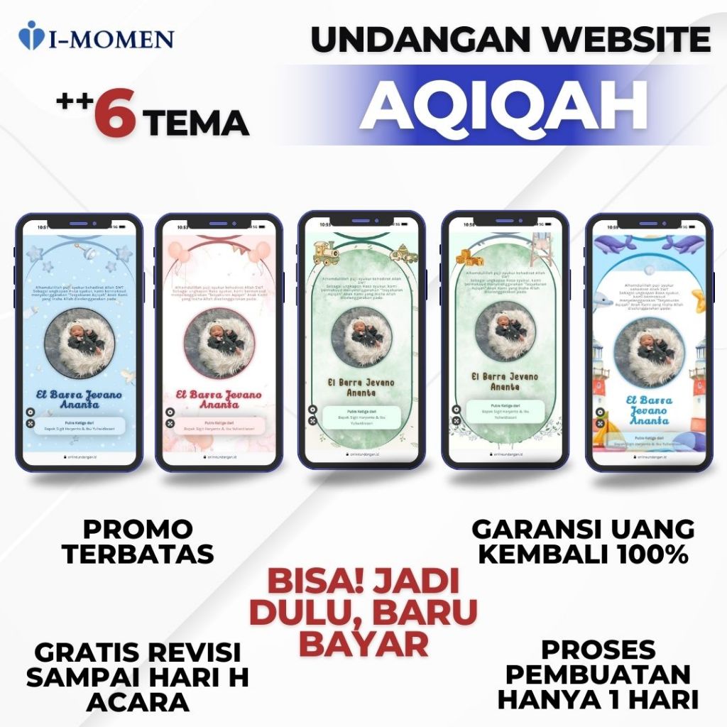 Undangan Digital Tasyakuran Aqiqah Website | Web Tema Aqiqah |  Menggunakan Foto & Tanpa Foto