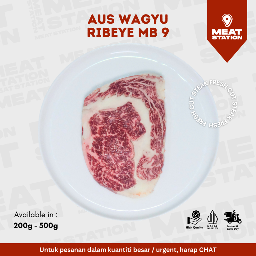 Jual AUS Wagyu Ribeye MB 9 / Beef Steak / Beef Import | Shopee Indonesia