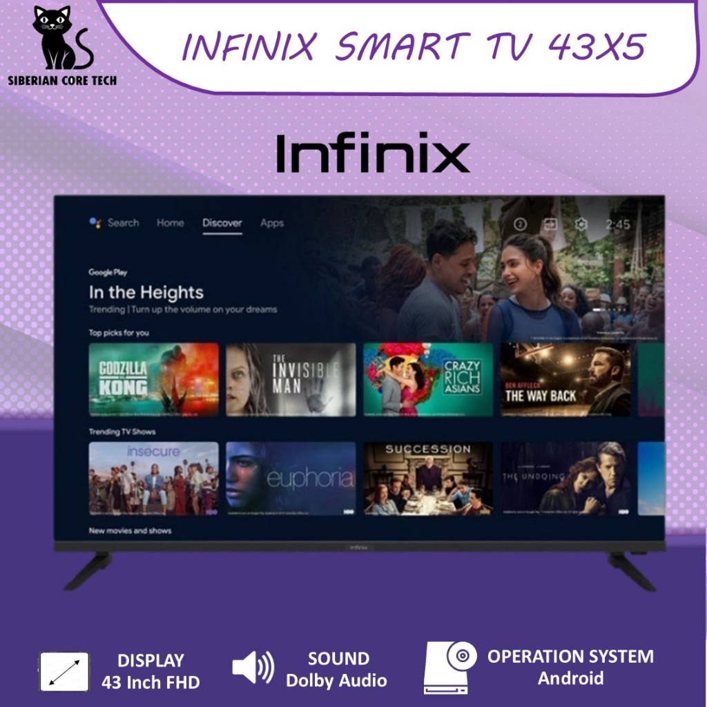 Jual INFINIX SMART TV 43X5 43 INCH FHD ANDROID DIGITAL DOLBY ULTRA SLIM ...