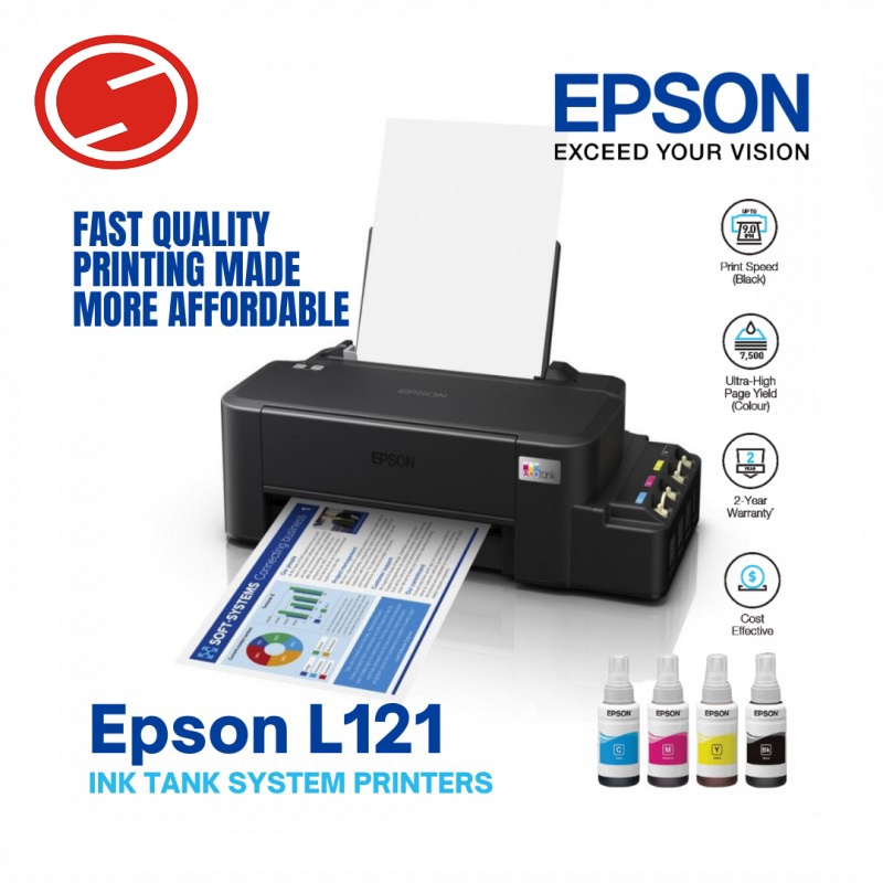 Jual PRINTER EPSON ECOTANK L121 / EPSON INKTANK L121 INCLUDE TINTA ...