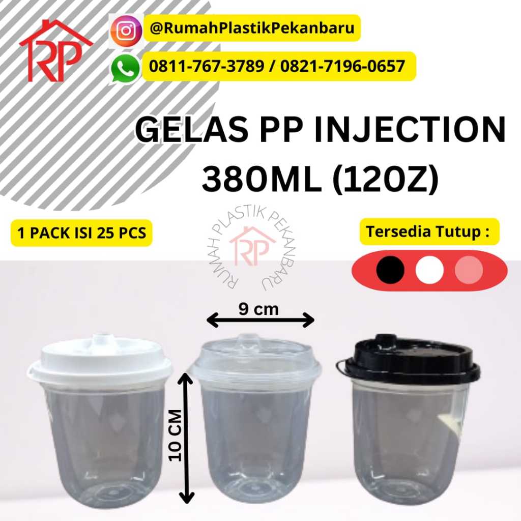 Jual ( ISI 25 PCS+TUTUP ) Thinwall Cup PP Injection 12oz 380ml - Cup PP ...