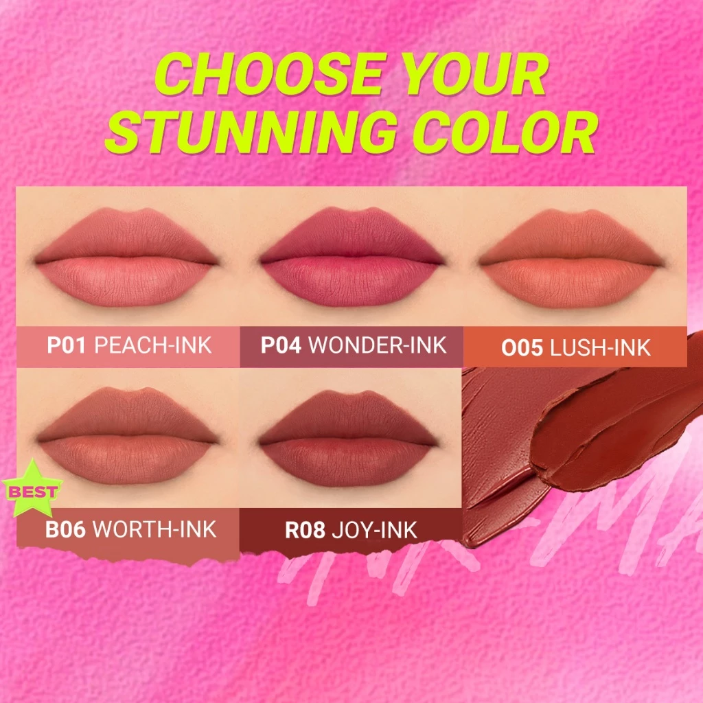 Dazzle Me Lip Cream Matte Finish Tahan Lama dan Transferproof dengan Pigmentasi Tinggi