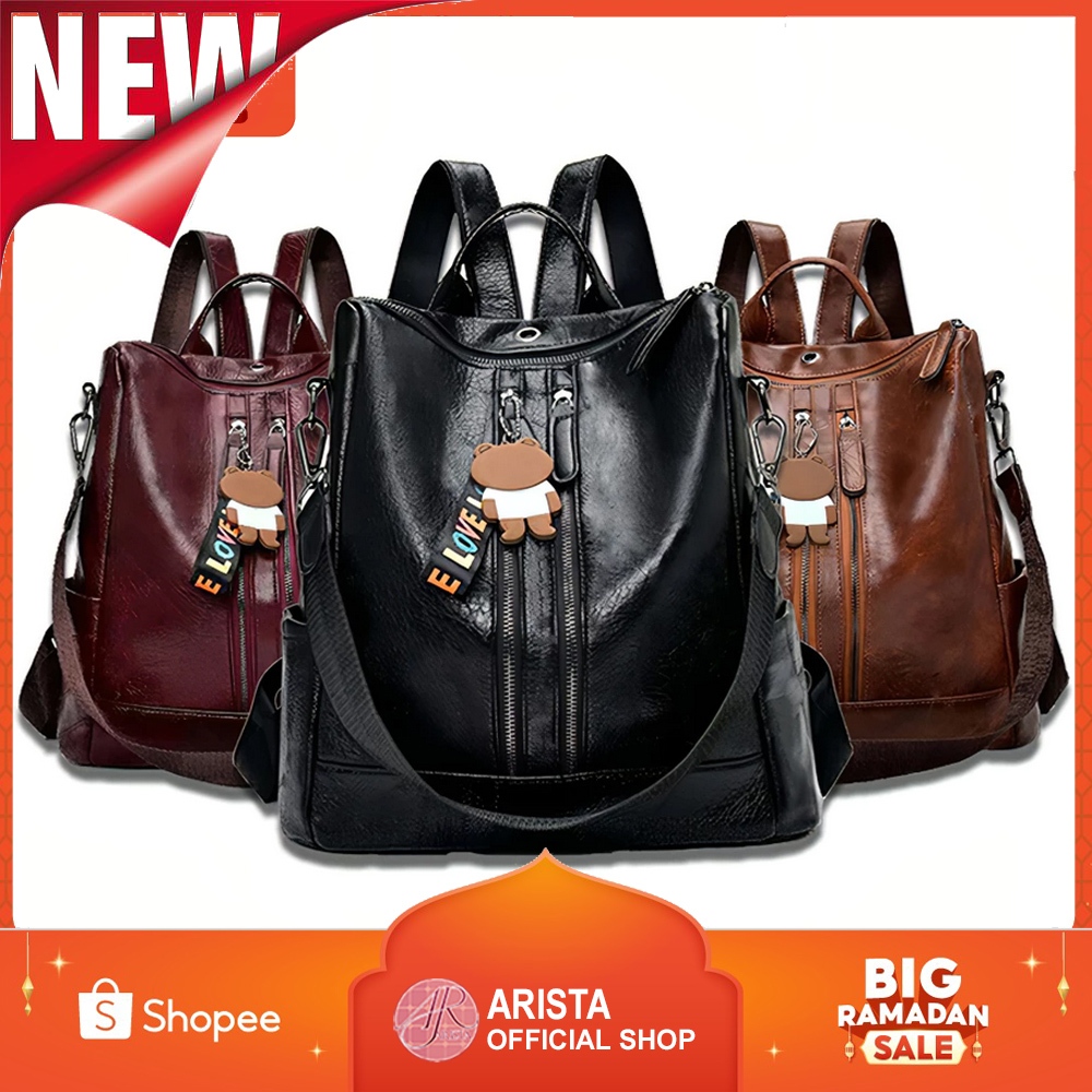 Jual TAS RANSEL BATAM WANITA MULTIFUNGSI KULIT SINTETIS BONUS GANTUNGAN ...