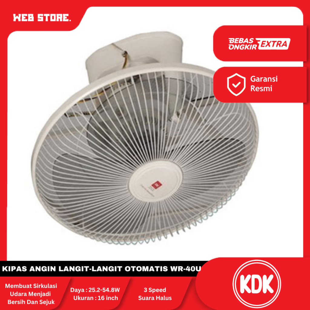 Jual Kipas Angin Langit-Langit Otomatis Auto Fan 16 Inch WR-40U WR40U ...
