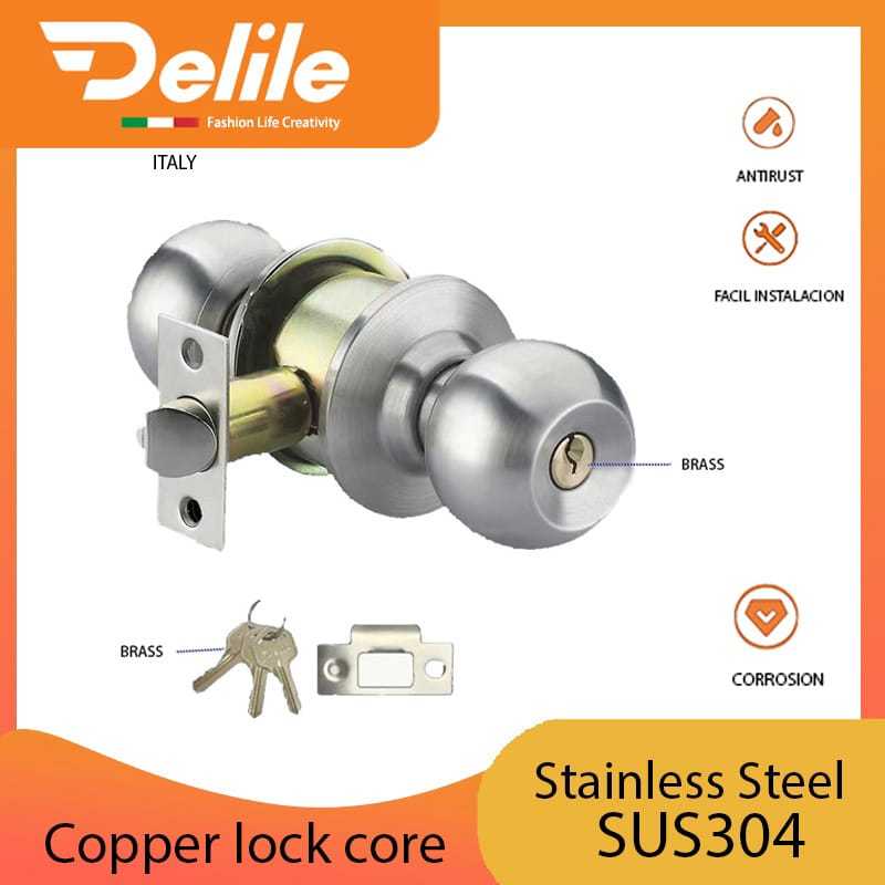 Jual HANDLE BULAT KAMAR MANDI/DELILE 587 SSET SUS 304/GAGANG PINTU WC ...