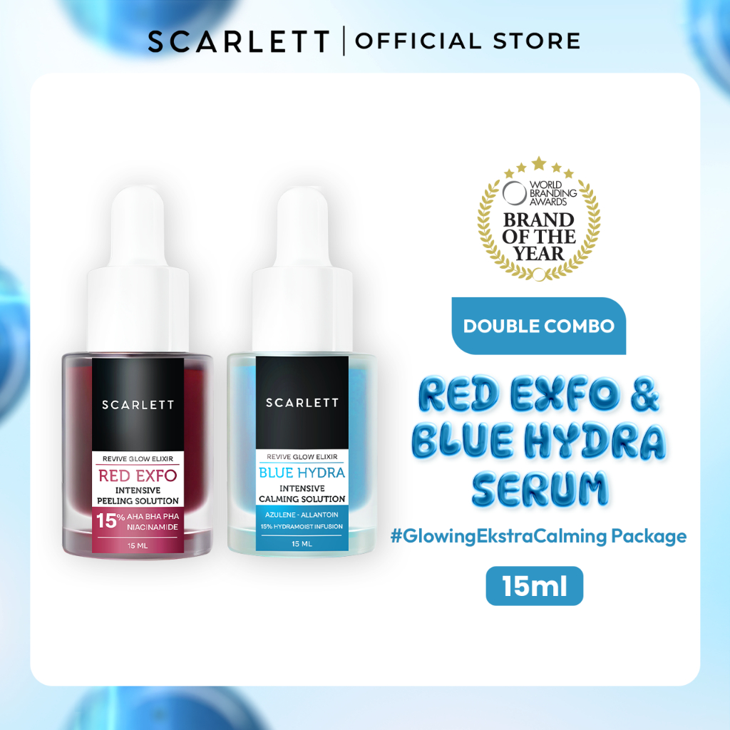 Jual [NEW LAUNCH] Scarlett 2pcs Bundle Red Exfo Peeling Serum dan Blue ...