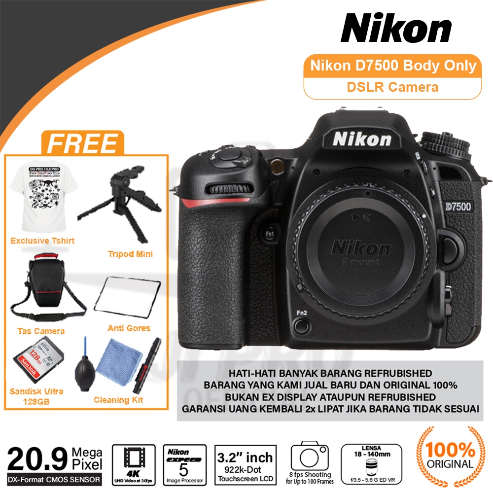 Jual Nikon D7500 DSLR Camera with 18-140mm Lens ORIGINAL
