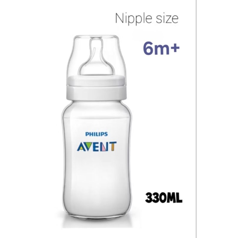 Botol Avent 330ml Natural Nipple 6m+ Philips Avent Natural Bottle Classic  Bottle 330 ml Botol Susu Avent besar