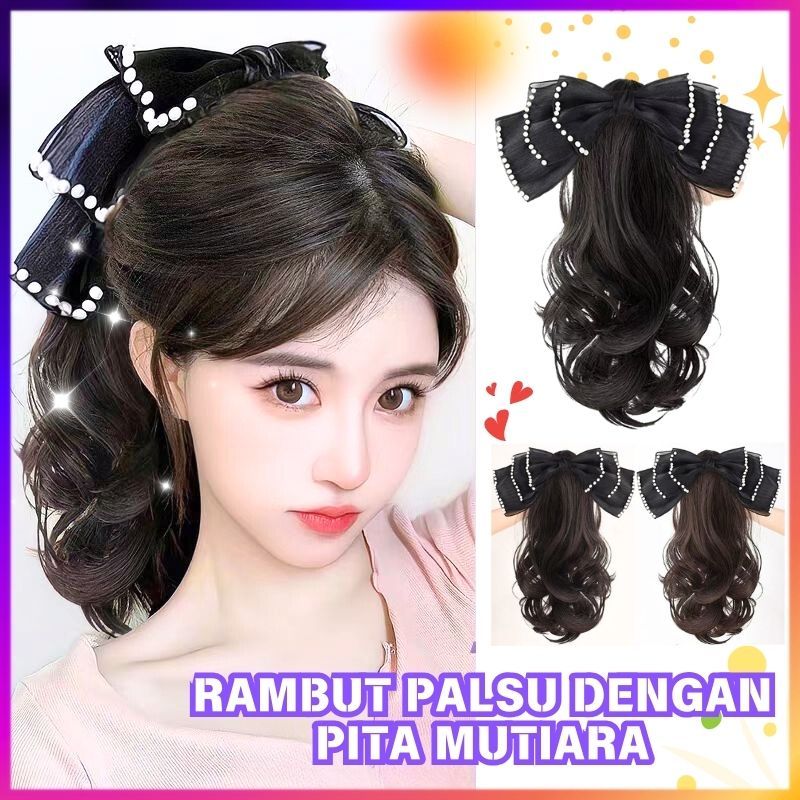 Jual HIL-0532 Rambut palsu dengan pita mutiara/Rambut Palsu Ekor Kuda ...