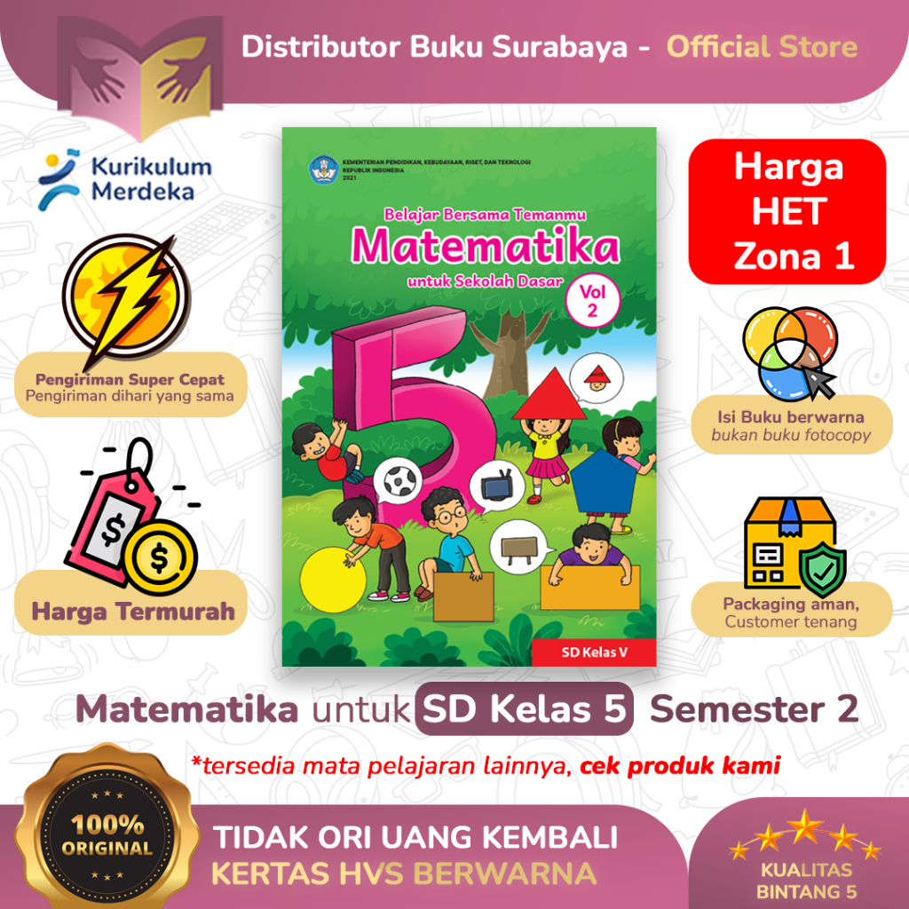 Jual Buku Matematika Kelas 5 SD Semester 2 - Buku Paket Siswa ...