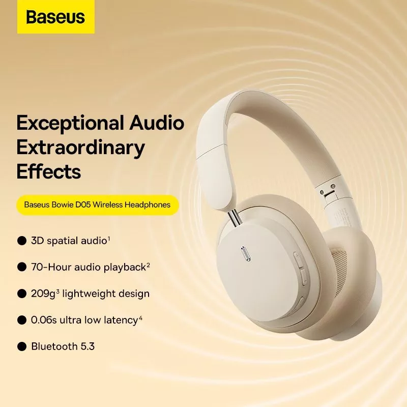 Baseus Headphone Bowie D05 Bass Upgrade Edition 2025 Wireless Bluetooth 5.3 Wired Headset