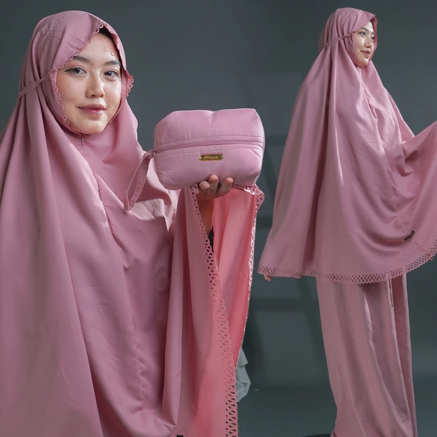 Mukena Arefa Katun Micro Laser Cut Dewasa Nyaman | AutoStock