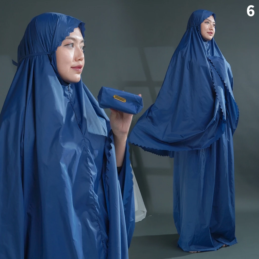 Mukena Traveling  Dompet Parasut Premium Logo by Sitara Mukena | Korea Polos Travel Size Parachute | AutoStock