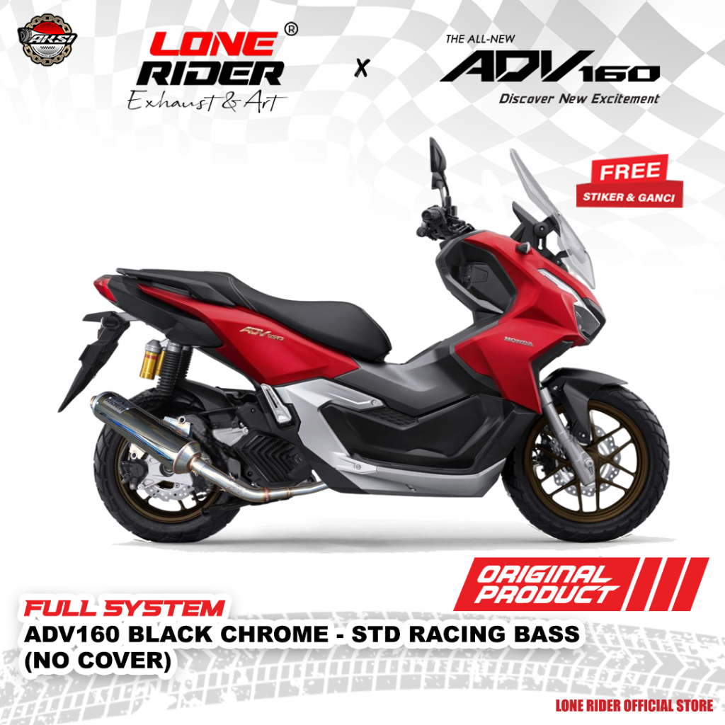 Jual ORIGINAL LONE RIDER Standar Racing New ADV 160 Black Chrome - Lone ...