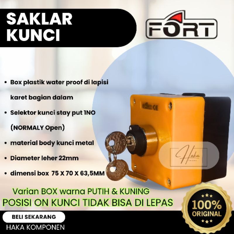 Jual saklar kunci on-off 1NO stay put + box control weather proof ...