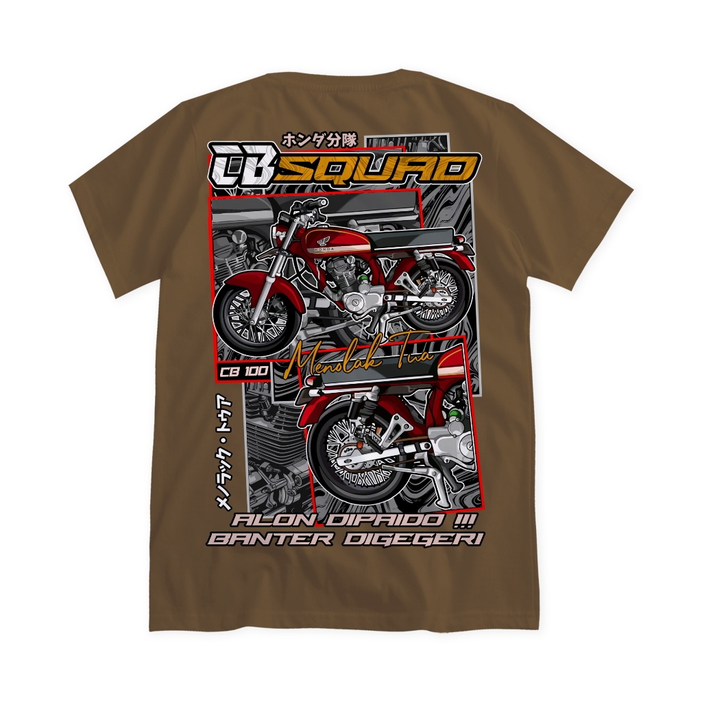 Jual Kaos Racing Honda CB 100 Squad Menolak Tua Baju Distro Motor