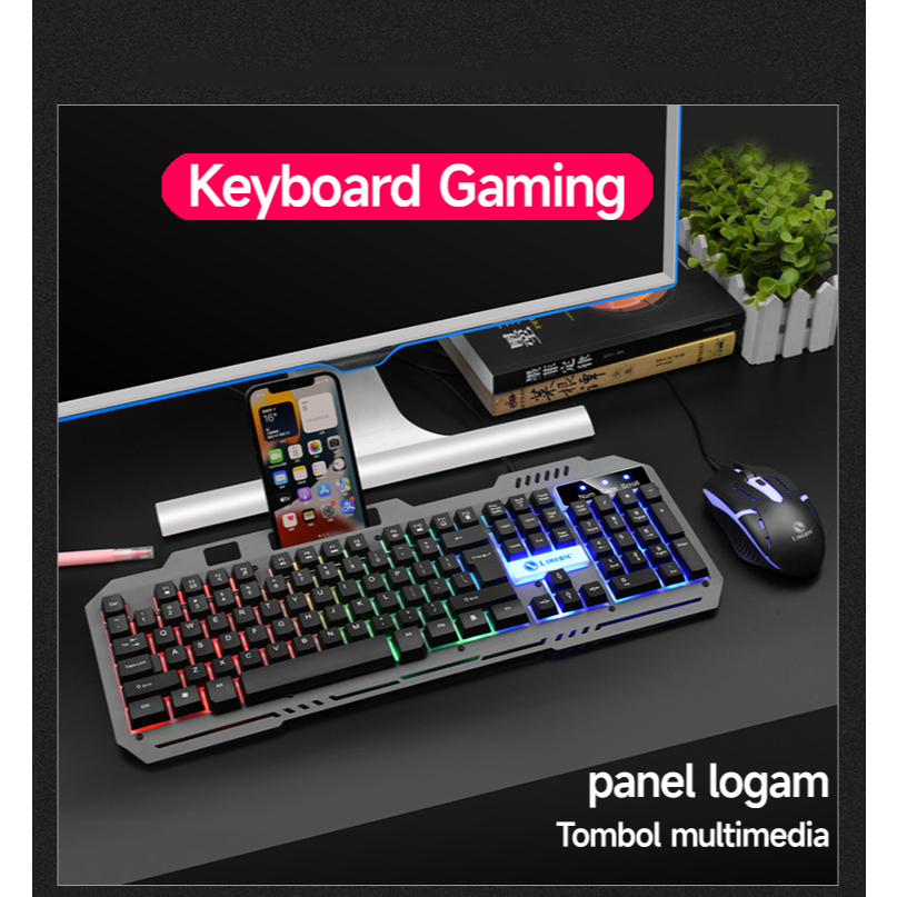 Jual MA Keyboard Gaming Mekanik Tahan Air RGB ,/Set Mouse Dan Keycaps ...